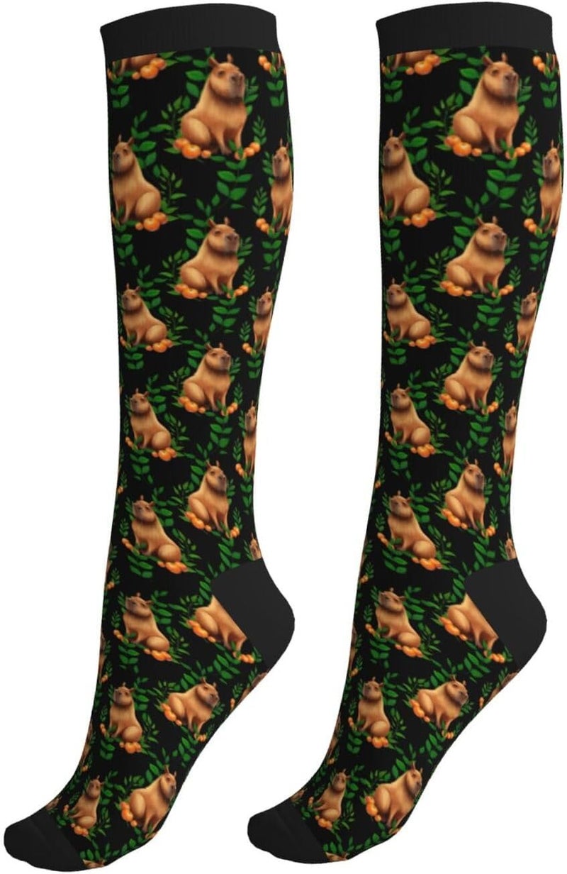 Figtihw Tie Dye Compression Socks Knee High Support Socks For Women Men Running Athletic Hiking - Image 1
